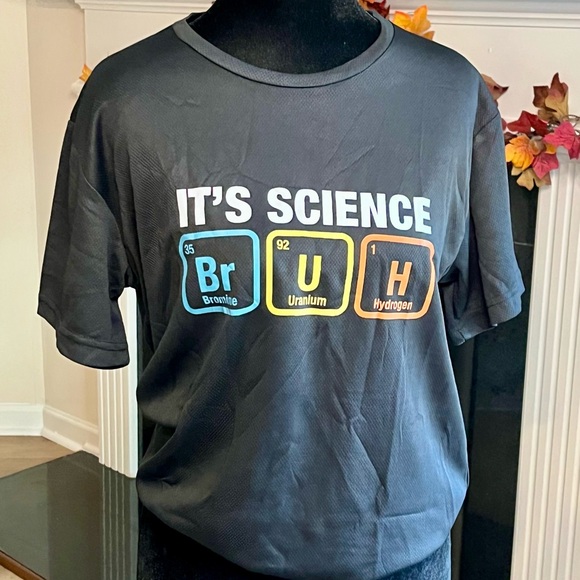 Boy’s Graphic T-Shirt Spelling “Bruh” Using the Periodic Table Black, 13-14Y - Picture 2 of 2